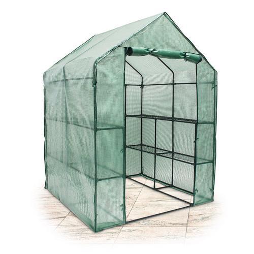 Relaxdays serre de jardin tente pour plantes fleurs bâche avec étagères potager intempéries housse de protection grande taille 140 x 190 x 140 cm vert