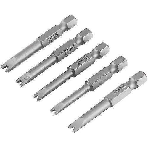 Embouts de tournevis en forme de U en acier allié S2 de 50mm avec tige hexagonale de 1/4 ""magnétique, 5 pièces