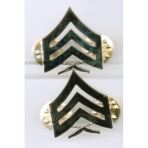 Militaria - Paire De Galons Métalliques De Sergent Du Corps Des Marines Des Etats-Unis