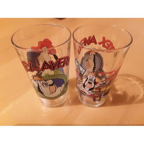 Lot De 2 Verres Droopy - Tex Avery - Collection Amora Année 1997