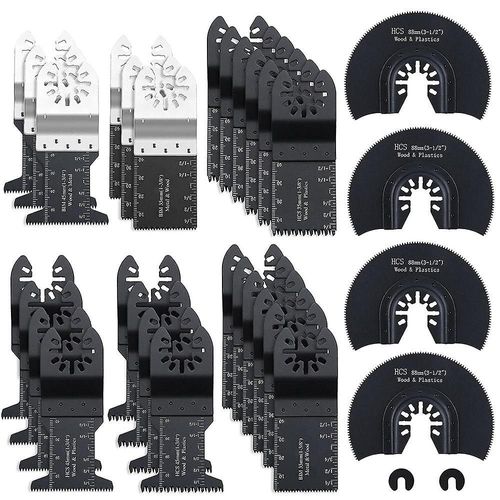 32 lames de scie oscillantes multi-outils à dégagement rapide pour le métal et le bois