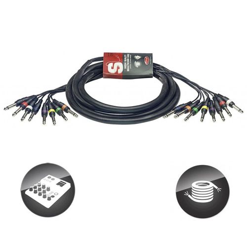 CABLE MILTIPAIRE 8 JACK 6.35 MALE MONO VERS 8 JACK MALE MONO LONGUEUR 3 METRES