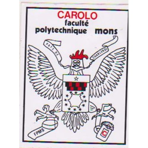 Autocollant Carolo Faculté Polytechnique Mons ( 12 X 10 Cm )