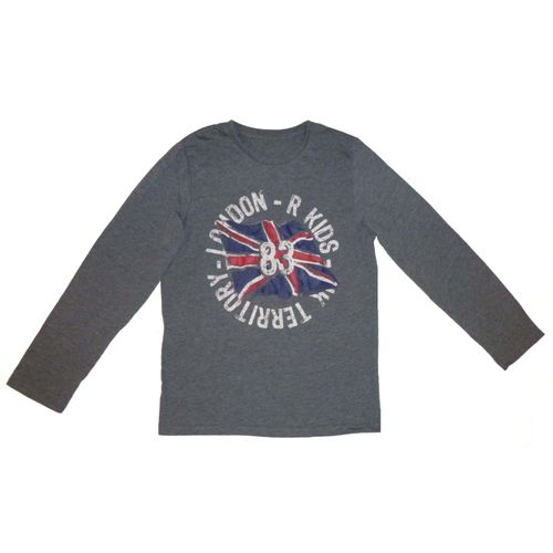 T-Shirt Manches Longues Drapeau Londres London R Kids Uk Territory Gris Chiné Coton 8 Ans