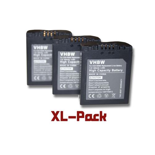 Set de 3 batteries 600mAh pour appareil photo Leica V-Lux 1