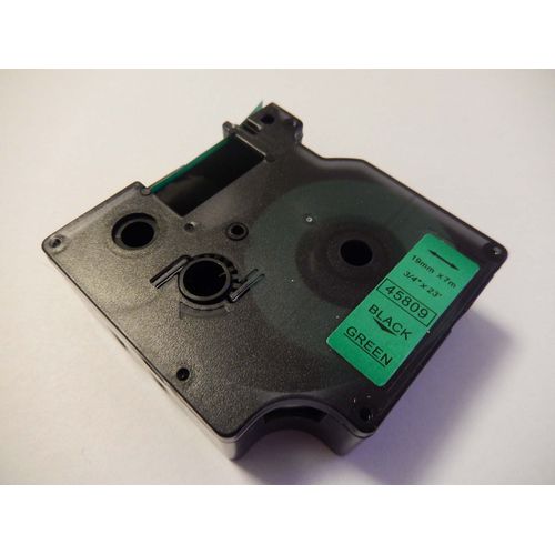 vhbw Ruban compatible avec Dymo LabelManager 500, 500TS, PC II imprimante d'étiquettes 19mm Noir sur Vert
