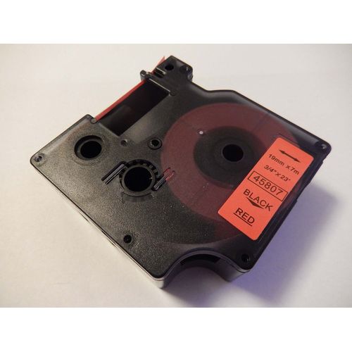 vhbw Ruban compatible avec Dymo LabelWriter Duo, Duo 400, Duo 450 imprimante d'étiquettes 19mm Noir sur Rouge