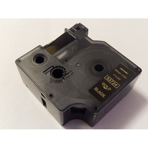 vhbw Ruban compatible avec Dymo LabelWriter Duo, Duo 400, Duo 450 imprimante d'étiquettes 24mm Or sur Noir