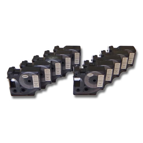 vhbw 10x Rubans compatible avec Dymo LabelManager 200, 300, 350, 350D, 360D, 400, 420P, 450 imprimante d'étiquettes 19mm Noir sur Blanc