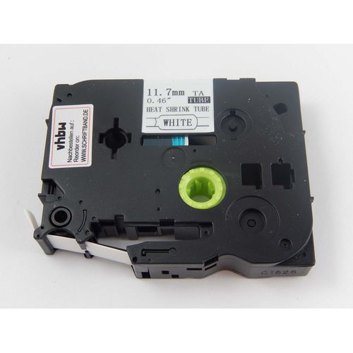 vhbw Ruban compatible avec Brother P-Touch PT-9500 imprimante d'étiquettes 11,7mm Noir sur Blanc, cassette de gaine thermorétractable, 11,7 mm