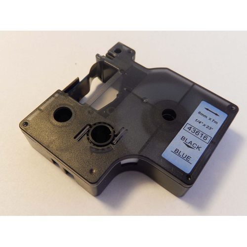 vhbw Ruban compatible avec Dymo 2000, 5000, 5500 imprimante d'étiquettes 6mm Noir sur Bleu