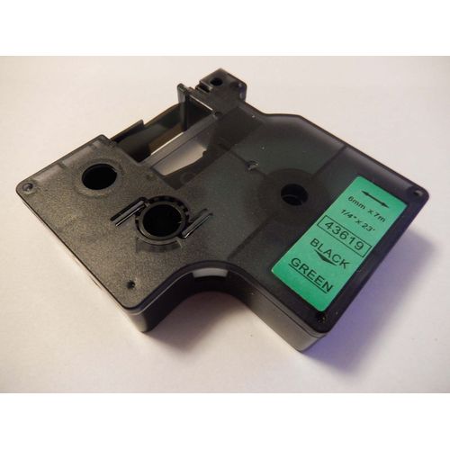 vhbw Ruban compatible avec Dymo 2000, 5000, 5500 imprimante d'étiquettes 6mm Noir sur Vert