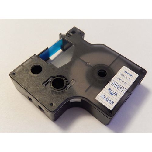vhbw Ruban compatible avec Dymo 1000, 1000+, 2000, 3500, 4500, 5000, 5500 imprimante d'étiquettes 9mm Bleu sur Transparent
