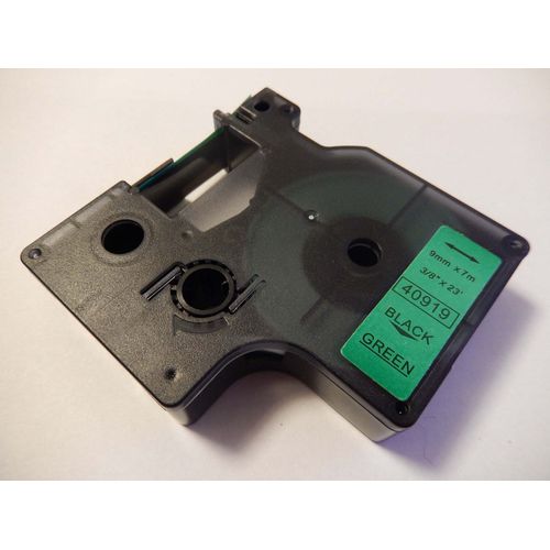 vhbw Ruban compatible avec Dymo 1000, 1000+, 2000, 3500, 4500, 5000, 5500 imprimante d'étiquettes 9mm Noir sur Vert