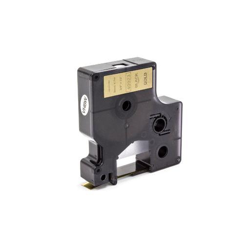 vhbw Ruban compatible avec Dymo 1000, 1000+, 2000, 3500, 4500, 5000, 5500 imprimante d'étiquettes 9mm Noir sur Or