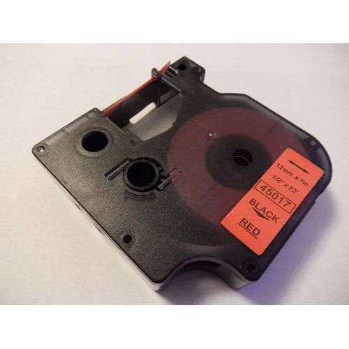 vhbw Ruban compatible avec Dymo LabelWriter Duo, Duo 400, Duo 450 imprimante d'étiquettes 12mm Noir sur Rouge
