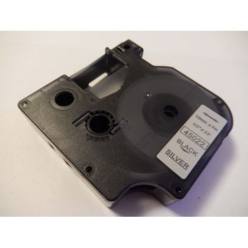 vhbw Ruban compatible avec Dymo LabelWriter Duo, Duo 400, Duo 450 imprimante d'étiquettes 12mm Noir sur Argent
