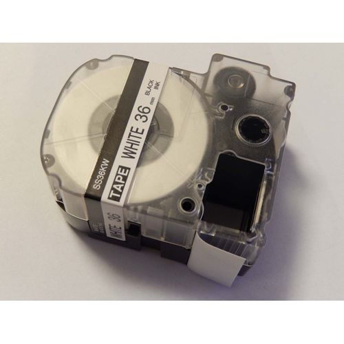 vhbw Ruban compatible avec KingJim SR3900C, SR3900P, SR950, SR750 imprimante d'étiquettes 36mm Noir sur Blanc