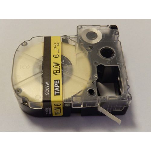 vhbw Ruban remplacement pour Epson LC-2YBW pour imprimante d'étiquettes 6mm Noir sur Jaune