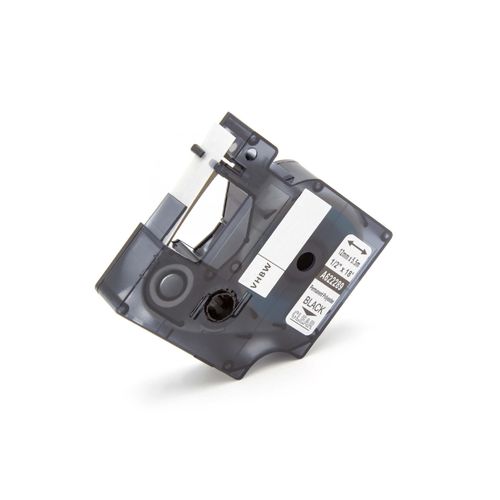 vhbw cassette à bande cartouche 12mm noir sur transparent pour imprimante d?étiquette 3M PL100, PL200, PL300 remplace Dymo 622289.