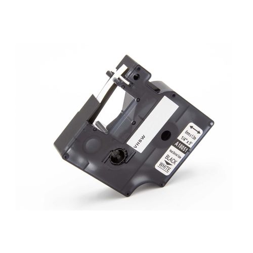 vhbw Ruban compatible avec Dymo RhinoPro 3000, 5000, 6000 imprimante d'étiquettes Noir sur Blanc, cassette de gaine thermorétractable, 6 mm