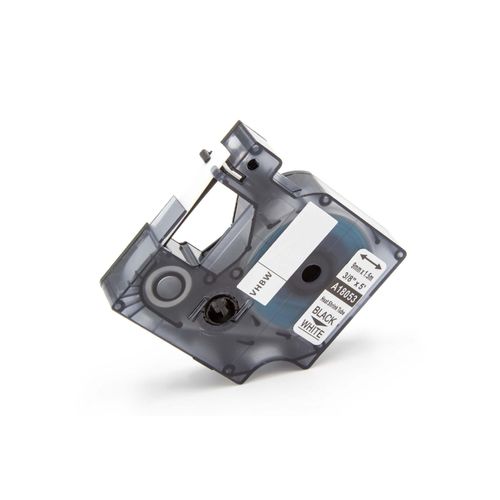 vhbw Ruban compatible avec Dymo RhinoPro 3000, 5000, 6000 imprimante d'étiquettes Noir sur Blanc, cassette de gaine thermorétractable, 9 mm