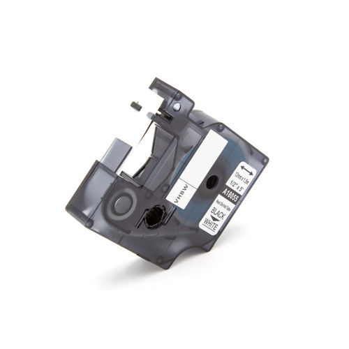 vhbw Ruban compatible avec Dymo RhinoPro 3000, 5000, 6000 imprimante d'étiquettes Noir sur Blanc, cassette de gaine thermorétractable, 12 mm