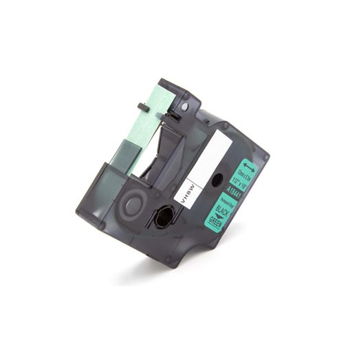 vhbw Ruban compatible avec Dymo RhinoPro 3000, 5000, 6000, ILP 219 imprimante d'étiquettes 12mm Noir sur Vert, Vinyle