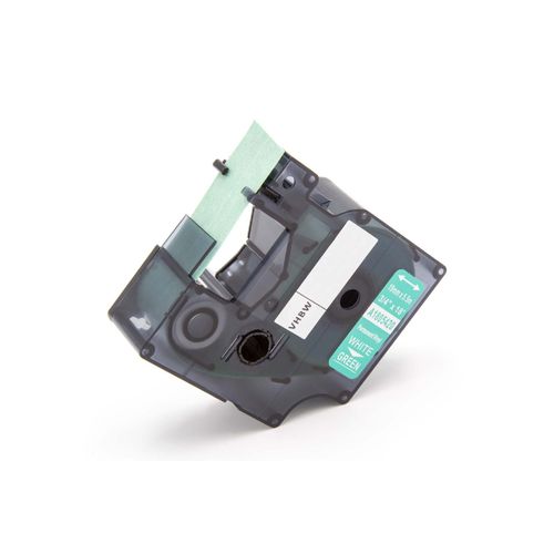 vhbw Ruban compatible avec Dymo Rhino 6000, 5000, 5200, 4200, 3000, 1000 imprimante d'étiquettes 19mm Blanc sur Vert, Vinyle