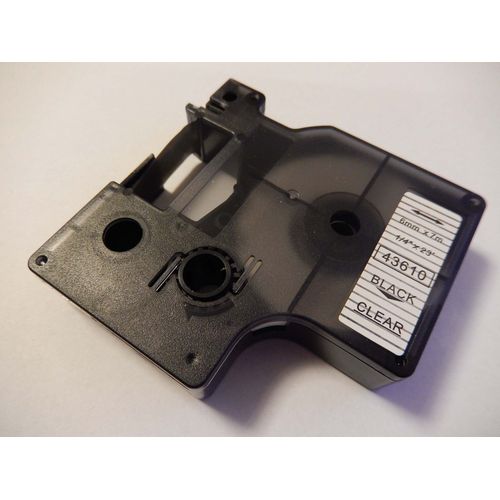 vhbw Ruban compatible avec Dymo 2000, 5000, 5500 imprimante d'étiquettes 6mm Noir sur Transparent