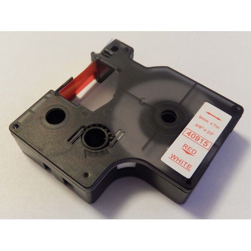 vhbw Ruban remplacement pour Dymo 40915, D1 pour imprimante d'étiquettes 9mm Rouge sur Blanc