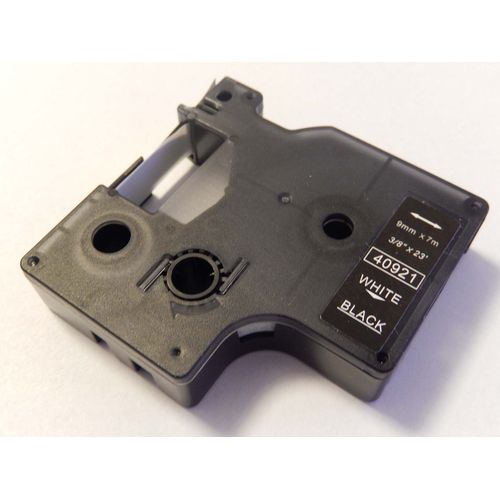 vhbw Ruban remplacement pour Dymo 40921, D1 pour imprimante d'étiquettes 9mm Blanc sur Noir