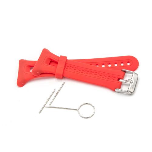 Vhbw Bracelet Compatible Avec Garmin Forerunner 10, 15 Montre Connectée Avec Un Gros Écran - 11,5cm + 8,7cm Silicone Rouge