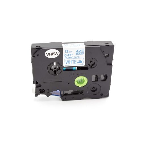 vhbw 1x Ruban compatible avec Brother PT 1000, 1000-Series, 1200, 1090, 1080, 1010 imprimante d'étiquettes 12mm Bleu sur Blanc, thermocollant