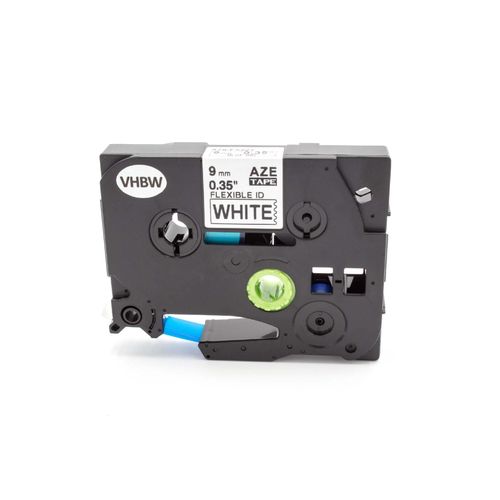 vhbw Ruban compatible avec Brother PT 1000, 1000-Series, 1200P, 1200, 1090, 1080, 1010 imprimante d'étiquettes 9mm Bleu sur Blanc, flexible