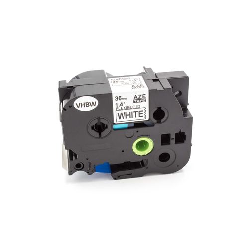 vhbw 1x Ruban compatible avec Brother PT 1000, 1000-Series, 1200, 1090, 1080, 1010 imprimante d'étiquettes 36mm Bleu sur Blanc, flexible