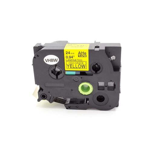 vhbw 1x Ruban compatible avec Brother PT 9500 PC, 9700 PC, 9800 PCN, PT9800PCN, PT9700PC imprimante d'étiquettes 24mm Noir sur Jaune