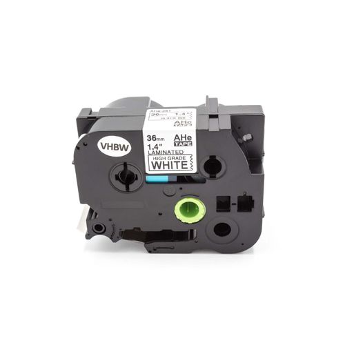 vhbw 1x Ruban compatible avec Brother PT 9500 PC, 9700 PC, 9800 PCN, PT9800PCN, PT9700PC imprimante d'étiquettes 36mm Noir sur Blanc