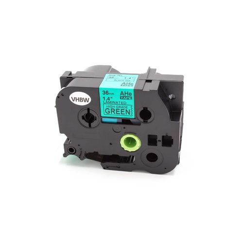 vhbw Ruban compatible avec Brother PT 9500 PC, 9700 PC, 9800 PCN, PT9800PCN, PT9700PC, PTE100 imprimante d'étiquettes 36mm Noir sur Vert