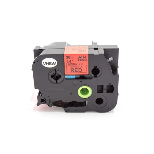vhbw Ruban compatible avec Brother PT 9500 PC, 9700 PC, 9800 PCN, PT9800PCN, PT9700PC, PTE100 imprimante d'étiquettes 36mm Noir sur Rouge