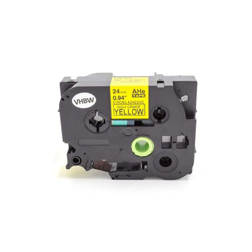 vhbw Ruban compatible avec Brother PT 9500 PC, 9700 PC, 9800 PCN, PT9800PCN, PT9700PC, PTE100 imprimante d'étiquettes 24mm Noir sur Jaune