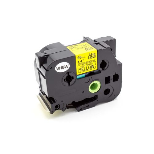 vhbw Ruban compatible avec Brother PT 9500 PC, 9700 PC, 9800 PCN, PT9800PCN, PT9700PC, PTE100 imprimante d'étiquettes 36mm Noir sur Jaune