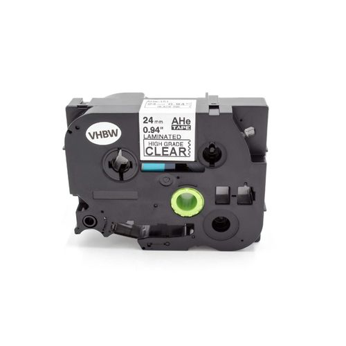 vhbw Ruban remplacement pour Brother HGE-151 pour imprimante d'étiquettes 24mm Noir sur Transparent