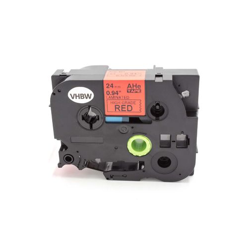vhbw Ruban compatible avec Brother PT PTE500, RL 700 S, PTE550W, PTE300 imprimante d'étiquettes 24mm Noir sur Rouge
