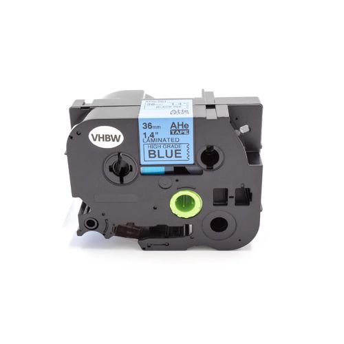 vhbw Ruban remplacement pour Brother HGE-561 pour imprimante d'étiquettes 36mm Noir sur Bleu