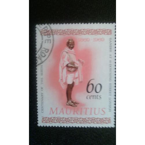 Timbre Mauritius ( Mi 352 ) 1969 Mahatma Gandhi À Downing Street À Londres