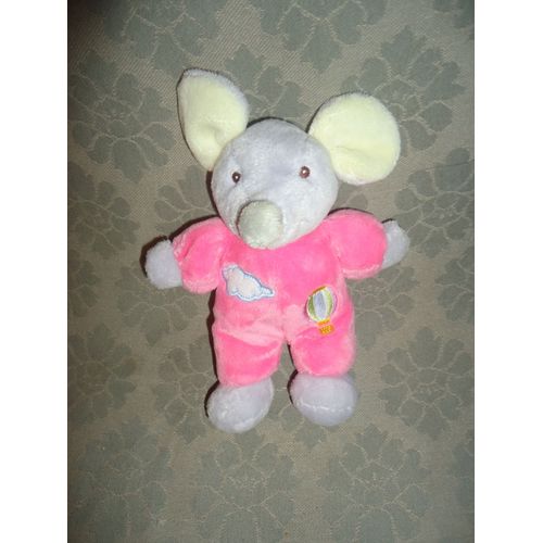 Souris Doudou Eveil En Peluche Grelot Petit 19 Cm Gipsy
