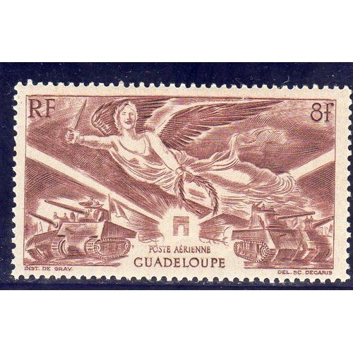 Timbre De Poste Aérienne De Guadeloupe (Anniversaire De La Victoire)
