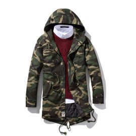 Parka Homme Camouflage A Capuchon Mode Manteau De Plus Le Coton Blouson Chaud Baggy Veste Decontractee De Vetement Mi Longue Zs350353 Rakuten