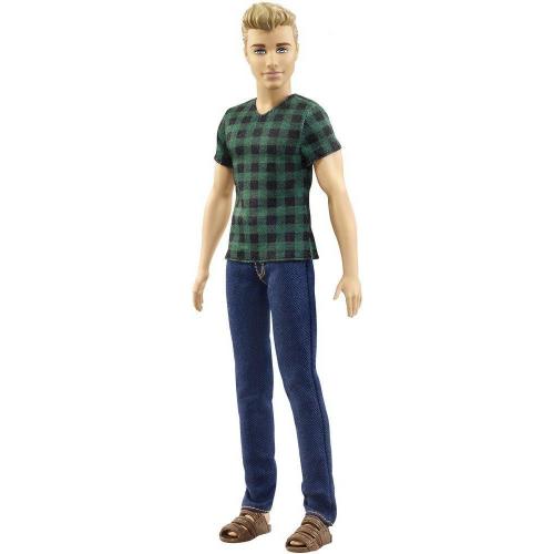 Barbie Barbie Ken Fashionistas 4 - Blond Chemise Carreaux Verts Et Jean